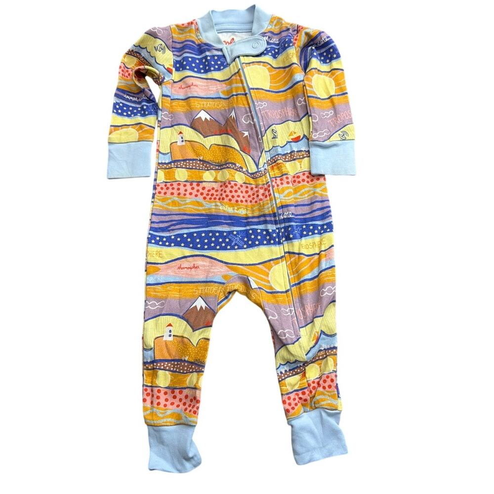 Piccolina Geology print bamboo zip romper size 0-3 months